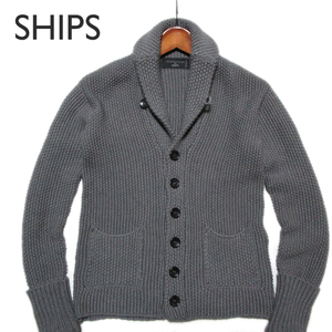 【SHIPS × roberto collina】 ニットジャケット　カーディガン　伊製　グレー　釦ニット　サイズ46（M） シップス ロベルトコリーナ