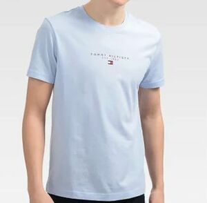 トミーヒルフィガー TOMMY HILFIGER ロゴTシャツ　Mサイズ　ライトブルー 送料無料1円～