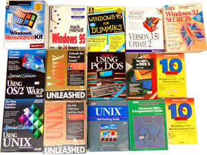 English PC Tutorial Books 英語版 OSマニュアル本 Unix, Linux, OS/2, DOS, Windows 3.1 NT 95 98
