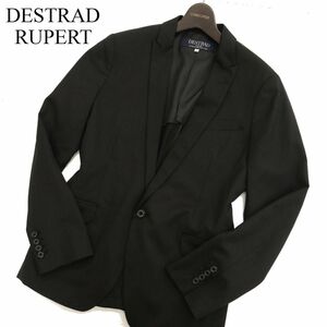 美品★ DESTRAD RUPERT ルパート 通年 背抜き【Biellano Finish】 ウール 1B テーラード ジャケット Sz.S　メンズ 黒　C4T00694_1#O