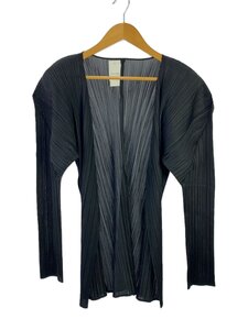 PLEATS PLEASE ISSEY MIYAKE◆カーディガン(薄手)/4/ポリエステル/BLK/PP04-J0607