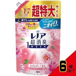 レノア超消臭1WEEKみずみずしく香るフローラルフルーティーソープの香りつめかえ用超特大サイズ × 6点