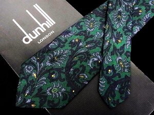 ♪今週の特売980円～♪1812♪良品【dunhill】ダンヒル【ペイズリー 花 植物 ｄロゴ 柄】ネクタイ♪