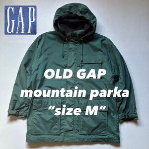 OLD GAP mountain parka “size M” オールドギャップ マウンテンパーカ マンパ ナイロン×フリース ミドル丈 カーキ ジャンパー