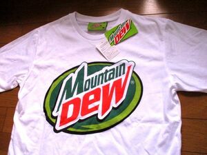 新品　タグ付き　マウンテンデュー　白　Tシャツ　Mサイズ　デカロゴ　Mountain DEW　レア