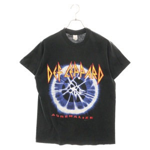 ヴィンテージ 90s ADRENALIZE THE 7-DAYS WEEKEND TOUR デフレパード 両面プリント半袖Tシャツ カットソー ブラック ヴィンテージ