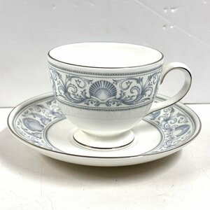 【41】【併売・店頭受取可】廃番 WEDGWOOD ウェッジウッド ドルフィンホワイト ティーカップ＆ソーサー① 兼用 ボーンチャイナ 保管品