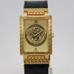 GIANNI VERSACE ジャンニ ヴェルサーチ SIGNATURE メドューサ クオーツ ゴールド 動作確認済み 中古品 m_w(j) m24-37663