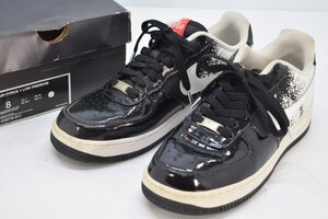 NIKE ナイキ AIR FORCE エアフォース 1 LOW PREMIUM 08 26cm 318775 011 ロー プレミアム 靴 シューズ スニーカー 黒 白 Hb-894M