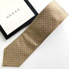 GUCCI ネクタイ 紋章柄 ブラウン