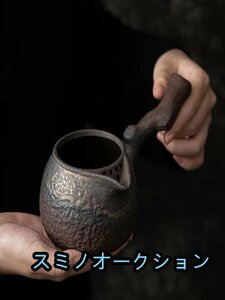 手作り 茶壷 茶入 陶磁 煎茶道具 陶器 煎茶道具急須 常滑焼 茶器 茶道具 工芸品陶芸 容量：400ML