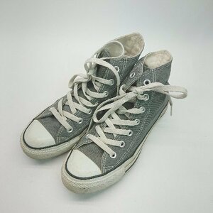 ◇ CONVERSE コンバース ロゴプリント 紐調整 カジュアル シューズ サイズ23.5 グレー レディース E