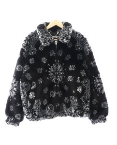 シュプリーム SUPREME 21SS Bandana Faux Fur Bomber Jacket バンダナ フェイク ファー ボンバー ジャケット ブルゾン S 黒 ブラック ☆AA