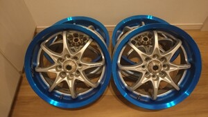 中古 RAYS ボルクレーシング N-RS 15×6 1/2 +43 PCD100 ホイール4本セット 