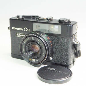 【ジャンク】KONICA コニカ コンパクトフィルムカメラ C35 HEXANON 1:2.8 f=38mm レンズ ブラック K7052