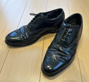 希少サイズ　US10 1/2 EEE FLORSHEIM フローシャイム　フルブローグ レザー シューズ　ブラック