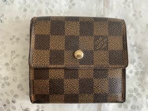 本物 ルイヴィトン LOUIS VUITTON LV ポルトフォイユ エリーズ ダミエ エベヌ 折財布 コンパクトウォレット ブラウン N61654