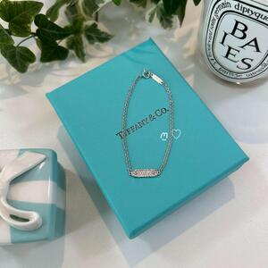 送料無料　ティファニー　タグチェーンパヴェダイヤモンドブレスレット　k18　ホワイトゴールド　TIFFANY&Co.