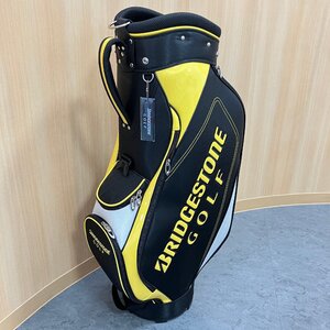 A) BRIDGESTONE GOLF ブリヂストン ゴルフ キャディバッグ CBG21Y ブラック×イエロー 9型 5分割 2.8kg ※未使用 保管品 地域別送料