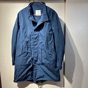 MEN’S MELROSE ナイロン スタンドカラー　モッズコート ブルー　ジップアップ