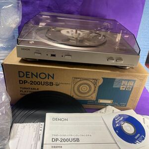 【外観的美品】 DENON DP-200USB レコードプレーヤー 元箱　説明など有る　部品取り