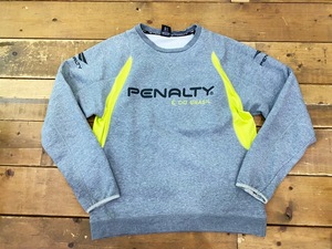 ☆PENALTY/ペナルティ スポーツロンTee sizeM メンズ グレー×イエロー スウェット トレーナー サッカー フットサル フットボール☆