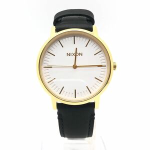 【未使用/稼動品】 NIXON ニクソン 腕時計 クォーツ PORTER LEATHER A1058 2523 ゴールド ブラック 箱 ②　