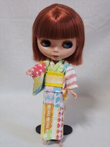 Doll Dressing♪ハンドメイド ネオブライス/リカちゃんサイズ浴衣セット人形/アウトフィット/衣装/洋服/帯/着物/和服/ドール服/昭和レトロ