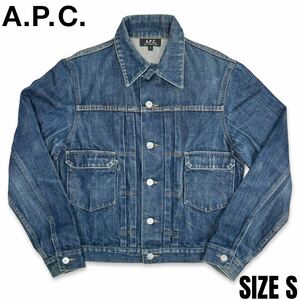 国内正規品■ A.P.C. (アーペーセー) 日本製 2nd TYPE セカンド タイプ デニム ジャケット Gジャン S ヴィンテージ 古着