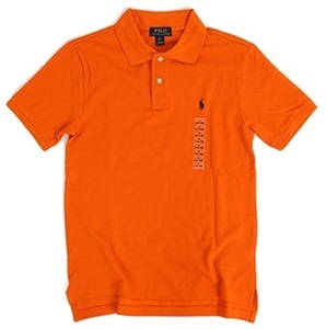 新品 アウトレット 11829 XL(18-20)サイズ 半袖 シャツ ポロ ラルフ ローレン polo 鹿の子 オレンジ