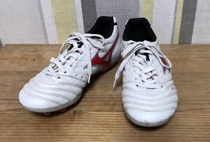 ミズノ★MIZUNO★サッカー スパイク★ホワイト&レッド★23.5cm