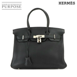 エルメス HERMES バーキン30 ハンド バッグ フィヨルド ブラック □L刻印 シルバー 金具 Birkin 30 90228553