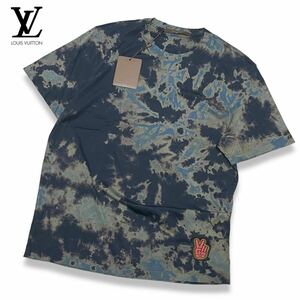 新品 国内正規品 LOUIS VUITTON ルイ・ヴィトン RM141 H5JR59JE0 ピースサイン ロゴワッペン タイダイ Tシャツ 総柄 M イタリア製