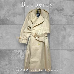 BUR-077 ■ BURBERRY バーバリー ロング トレンチコート 英国製 ベージュ Burberrys バーバリーズ ヴィンテージ アウター