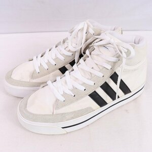 RETROVULC MID 26.5cm/adidas ネオ レトロバルク ミッド アディダス スニーカー 白 ホワイト 黒 グレー 中古 古着 メンズ ad5265