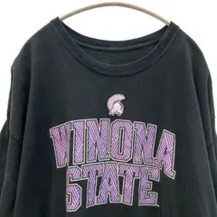 1172 ウィノナ州立大学 カレッジプリントTシャツ ブラック 大きいサイズ