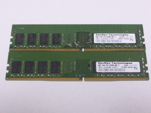 メモリ デスクトップパソコン用 SanMax DDR4-2400 PC4-19200 8GBx2枚 合計16GB 起動確認済みです 