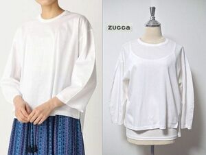 ●美品！ZUCCa【ズッカ】コーティングジャージィー / カットソー(*^_^*)定価14,000円+税 MADE IN JAPAN(日本製)