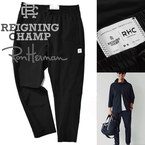 【定価31,900円】ロンハーマン RHC × REIGNING CHAMP 撥水加工 ストレッチ ナイロンパンツ M 黒 RonHerman レイニングチャンプ