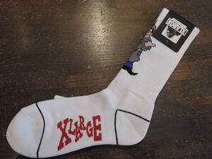 X-LARGE エクストララージ XLARGE RADIO SOCKS 白 ソックス 2024 最新人気品 送料\180~　