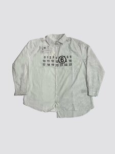 MAISON MARGIELA (メゾン マルジェラ) MM6 長袖シャツ ユニセックス ロゴシャツ 不規則 ファッション トップス Lサイズ