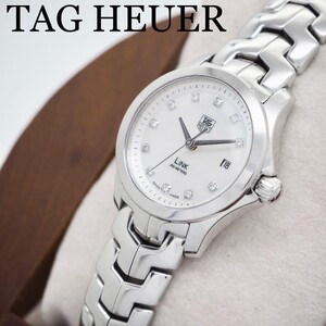 729【美品】TAGHEUER リンク　レディース　箱付き　11Pダイヤ　シェル