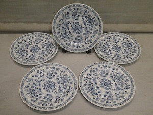 ●SANYO Japan 三洋陶器 ブルーパラダイス ケーキ皿 5枚セット デザートプレート 洋食器●