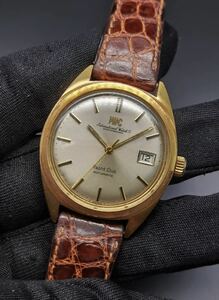 中古 アンティーク IWC ヨットクラブ Ref.R811A K18 YG 750 シルバー文字盤 オートマチック Cal.8541 デイト 自動巻き メンズ 腕時計 