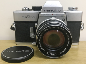 Sカメラ◇MINOLTA ミノルタ SRT101ボディ、MC ROKKOR-PF 1:1.7 f=55mm レンズ◇O39