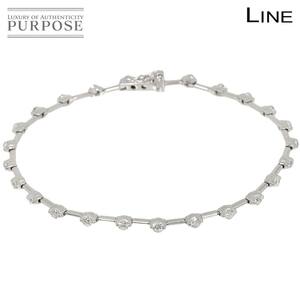 ライン LINE ダイヤ 1.25ct ブレスレット 18cm K18 WG ホワイトゴールド 750 Diamond Bracelet 90236905