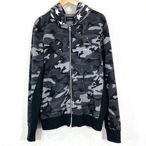 FCBC F.C.Real Bristol STAR HOOD CAMO PANEL ZIP UP パーカー M 迷彩 ブラック グレー スター 刺繍 ワッペン ブリストル