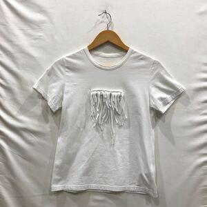 【Ground Y】半袖Tシャツ フリンジ コットン WHT 1(S位) gt-t08-040 ts 202408