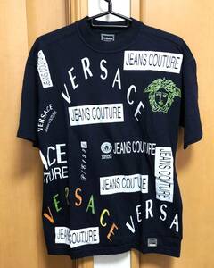 希少！未使用品 ヴィンテージ VERSACE JEANS COUTURE ヴェルサーチェ(ヴェルサーチ) Tシャツ メデューサ ネイビー XS