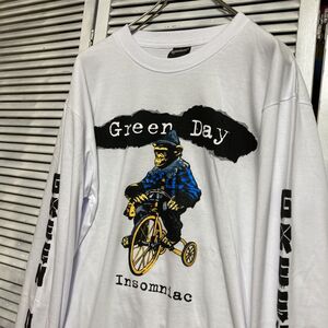 AXMJ 1スタ 白 バンド Tシャツ 長袖 ロンT グリーンデイ Greenday ロック 90s 00s ビンテージ 古着 卸 仕入れ kg